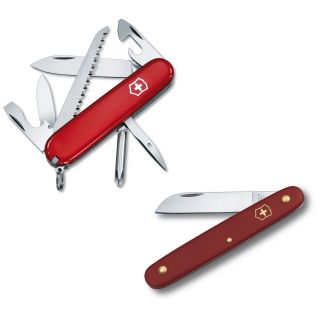 Victorinox Hiker/utility Swiss Army Knife Set (RedBlade materials Stainless steelHandle materials MetalBlade length 2.5 inchesHandle length 3 inchesWeight 6 poundsDimensions 5.5 inches long x 3 inches wide x 3 inches highTools Large blade, small bl