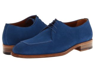 A. Testoni Casual Suede Apron Toe Oxford Mens Lace up casual Shoes (Blue)
