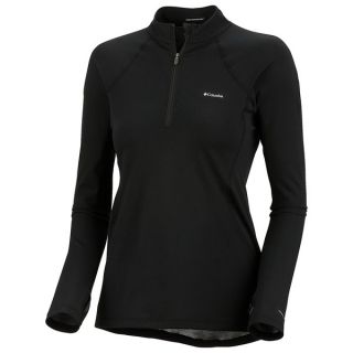 Columbia Sportswear Base Layer Omni Heat(R) Top   Zip Neck  Midweight  Long Sleeve (For Women)   BLACK (M )