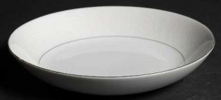 Royal Wentworth Platinum Lace Coupe Soup Bowl, Fine China Dinnerware   White Scr