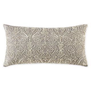 ROYAL VELVET Zinnia Oblong Decorative Pillow, Gray