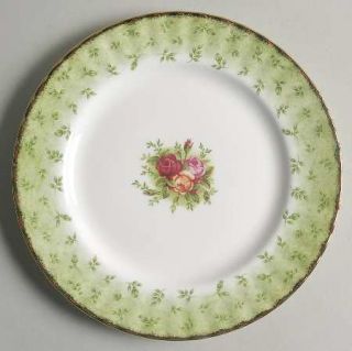 Royal Albert Old Country Roses Green Border Salad Plate, Fine China Dinnerware  