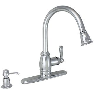 Premier Sonoma Single Handle Chrome Pull Down Kitchen Faucet With Soap In Deck