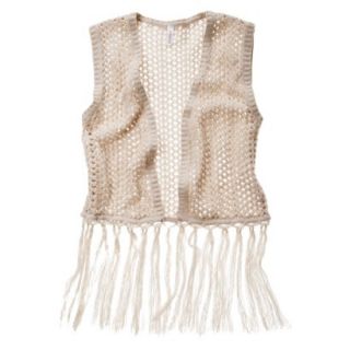 Xhilaration Juniors Fringe Sweater Vest   Cream S(3 5)