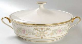 Lenox China Castle Garden Round Covered Vegetable, Fine China Dinnerware   Pink,