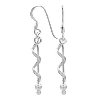 Bridge Jewelry Sterling Silver Linear Swirl Earrings