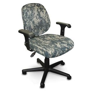 Allegra Acu Digital Camo Adjustable Task Chair With Adjustable Arms (ACU Digital Camouflage and Black BaseWeight capacity 250 poundsDimensions 33 39 inches high x 23 inches wide x 26 inches deepSeat dimensions 20 inches wide x 19 inches deepBack size 