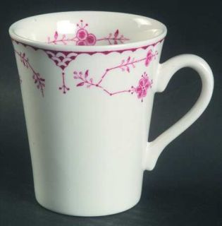 Franciscan Erica Pink (White) Mug, Fine China Dinnerware   Pink Flowers & Lines,
