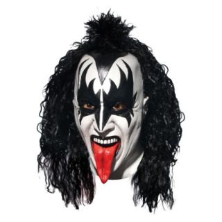 Adult KISS Demon Deluxe Latex Full Mask With Hair   One Size Fits Most
