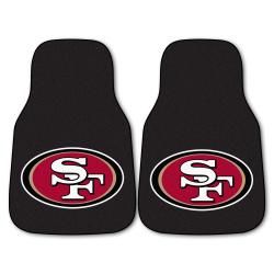 Fanmats San Francisco 49ers 2 piece Carpeted Car Mats (100 percent nylonDimensions 27 inches high x 18 inches wideType of car Universal)