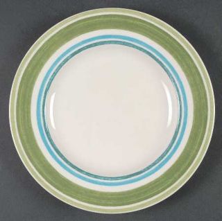Johnson Brothers Woodland Stripe Salad Plate, Fine China Dinnerware   Green And