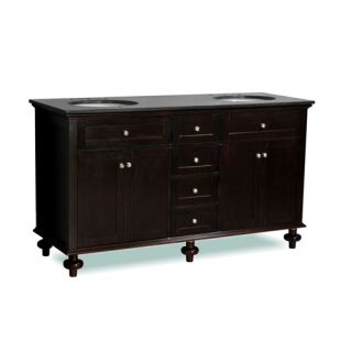 Belmont Decor DT14D472 Bathroom Vanity, Colonial 72 Double Sink, 4 Drawer, Natural Marble Counter Espresso