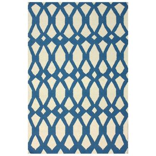 Nuloom Handmade Lattice Flatweave Kilim Blue Wool Rug (8 X 10) (IvoryPattern AbstractTip We recommend the use of a non skid pad to keep the rug in place on smooth surfaces.All rug sizes are approximate. Due to the difference of monitor colors, some rug 