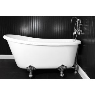Spa Collection 58 inch Swedish Slipper Clawfoot Tub And Faucet Pack