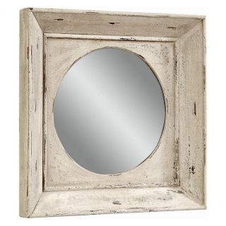 Bassett Mirror Company Inc Vintage Weathered White Finish Mirror   27W x 27H in.