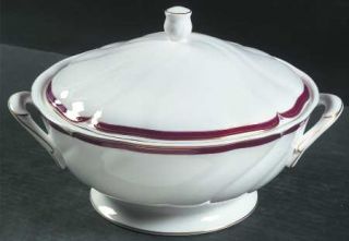 Wedgwood Empress Ruby Round Covered Vegetable, Fine China Dinnerware   Ruby Bord