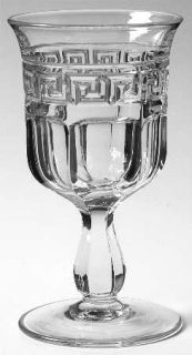 Heisey Greek Key Clear Claret Wine   Stem #433, Greek Key  Border Design