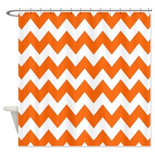  Orange And White Stripes Shower Curtain  Use code FREECART at Checkout