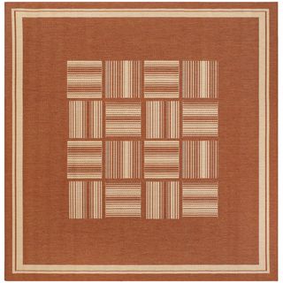 Recife Bistro Terracotta/ Natural Rug (76 X 76) (TerracottaSecondary colors NaturalPattern GeometricTip We recommend the use of a non skid pad to keep the rug in place on smooth surfaces.All rug sizes are approximate. Due to the difference of monitor c