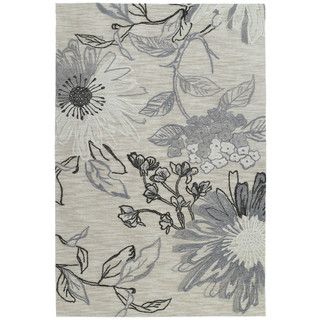 Copia Grey Floral 2x3 Polyester Rug