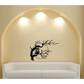 Owl In Tree Glossy Black Vinyl Wall Decal (Glossy blackMaterials VinylQuantity One (1)Setting IndoorIncludes One (1) wall decalDimensions 25 inches wide x 35 inches long )