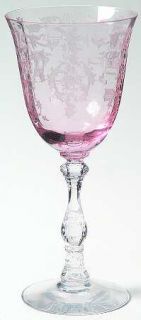 Fostoria Navarre Pink Claret Wine   Stem #6016, Etch #327, Pink Bowl
