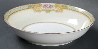 Meito Charlotte Fruit/Dessert (Sauce) Bowl, Fine China Dinnerware   Aqua Border,