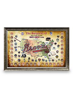 Steiner Sports Framed Major League Baseball Parks Map Collage   Braves