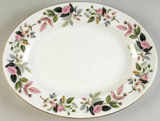 Wedgwood Hathaway Rose 14 Oval Serving Platter, Fine China Dinnerware   Pink Ro