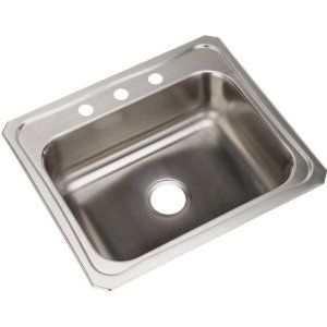 Elkay CR25223 Celebrity Top Mount Single Bowl Kitchen Sink, Stainless Steel 25
