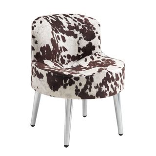 Bridgeport Ergonomic Contour Cowhide Fabric Swivel Modern Accent Chair