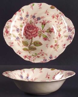 Johnson Brothers Rose Chintz Pink (Made In EnglandStamp Lugged Cereal Bowl, Fi