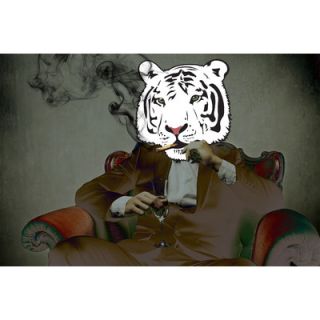 Salty & Sweet Smoking Tiger Canvas Art SS110 Size 16 H x 24 W x 2 D