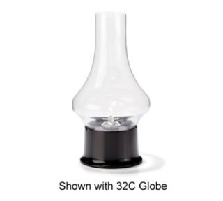 Hollowick Cocktail Lamp Base For 3 in Fitter Globe, 2.25x3.88 in, Cast Metal, Gloss Black