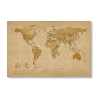 Antique World Map by Michael Tompsett Wall Art Multicolor   MT0001 C3047GG, 47W