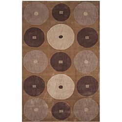 Dynasty Hand tufted Brown/ Ivory Rug (36 X 56) (Polyacrylic Pile height 1.5 inchesStyle TraditionalPrimary color BrownSecondary color Ivory, tanPattern Geometric Tip We recommend the use of a non skid pad to keep the rug in place on smooth surfaces.
