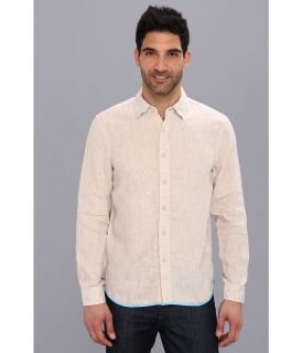 Report Collection L/S Solid Linen Shirt Mens Long Sleeve Button Up (Beige)