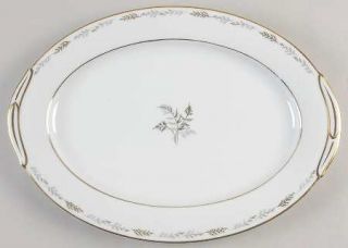 Noritake Ferncliff 13 Oval Serving Platter, Fine China Dinnerware   Gold & Plat