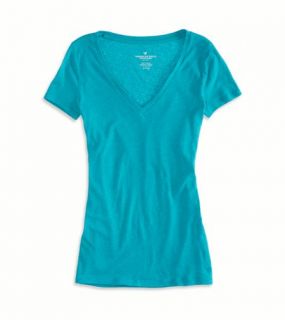 Maui Teal AEO Factory Ultimate V Neck T Shirt, Womens XXS