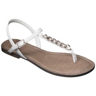 Womens Merona Tracey Chain Sandals   White 8.5