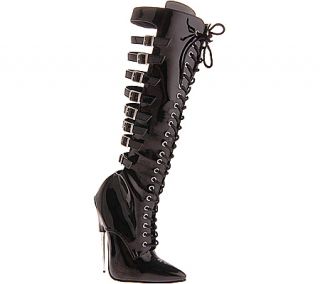 Womens Devious Scream 2027   Black Patent/Zipper Boots