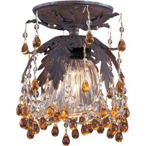 Crystorama Lighting CRY 5230 DR AMBER Melrose 24% Lead Crystal Shade Flush Mount