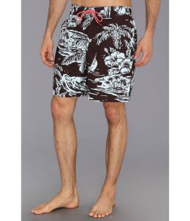 Nautica Hibiscus Swim Trunk Mens Swimwear (Black)