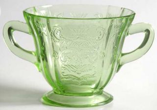 Federal Glass  Madrid Green Footed Open Sugar   Green, Depression Glass