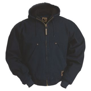 Berne Original Washed Hooded Jacket   Quilt Lined, Navy, XL Tall, Model# HJ375