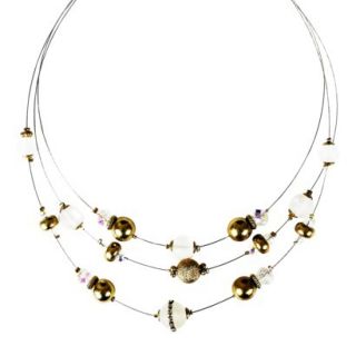 Womens Illusion Necklace   Clear/Gold