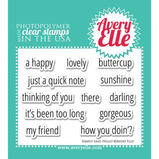 Avery Elle Clear Stamp Set 4x3 simply Said Hello