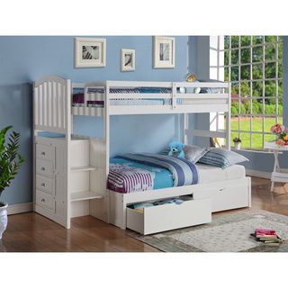 Arch Mission Stairway Bunkbed With Full Extension And Underbed Drawers (twin/full)
