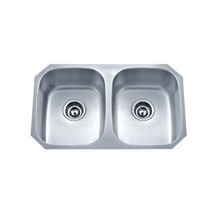 Wells 18 gauge Undermount Double Bowl Stainless Steel Kitchen Sink Package