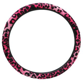 Safari Cheetah Pink/ Black Universal Steering Wheel Cover (Pink/blackPattern Cheetah printDimensions 14.5 15.5 inches in diameterCan be cleaned using any Rubber shampoo/cleanerUniversal sizeSteering wheel coverCarpeted and rubberHighly durable and stain